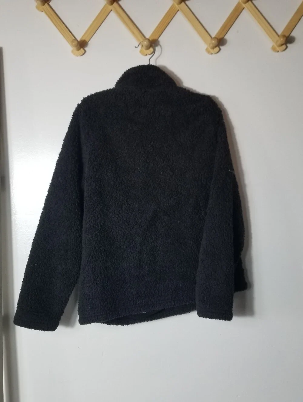 WONDER NATION GIRL'S BLACK SHERPA PULLOVER SIZE LARGE